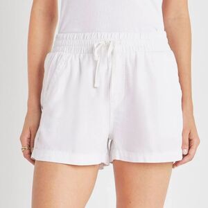 NWT Splendid White Textured Campside Shorts with Elastic Waist Sz L